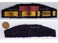 Greece WWII Ribbon Bar of 4 Medals (Order of George, Phoenix Military & Civil Division Officer, Military Merit Medal 3rd Class) of a Lt Colonel
