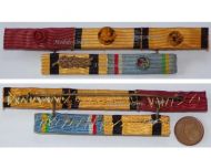 Greece WWII Ribbon Bar of 5 Medals (Order of George, Phoenix, Central African Republic Order of Recognition Officer, Military Merit Medal) Lt Colonel