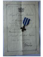 Italy WWI Cross for War Merit with Diploma to Soldier of the 229th Infantry Regiment Signed by Mussolini