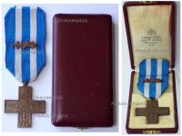 Italy WWII Cross for Military Valor Croce Al Valor Militare 1941 1942 with Gladius Sword FERT Boxed by Cravanzola