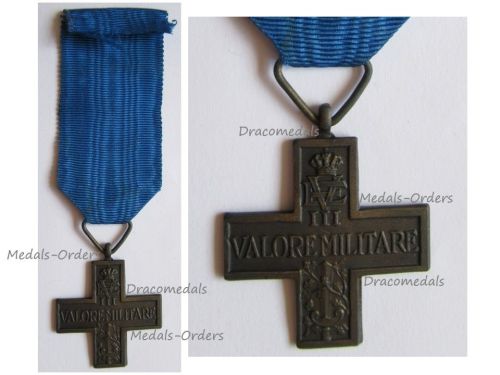 Italy WWII Cross for Military Valor Valore Militare 1943 Type B