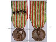 Italy WWI Italian Unification Commemorative Medal for the War of 1915 1918 with 4 Bronze Stars for NCOs by Johnson
