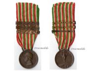Italy WWI Italian Unification Commemorative Medal for the War of 1915 1918 with 3 Clasps 1916 1917 1918 by Sacchini