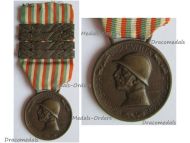 Italy WWI Italian Unification Commemorative Medal for the War of 1915 1918 with 4 clasps 1915 1916 1917 1918 by Sacchini