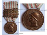 Italy WWI Italian Unification Commemorative Medal for the War of 1915 1918 with 4 clasps 1915 1916 1917 1918 Unmarked