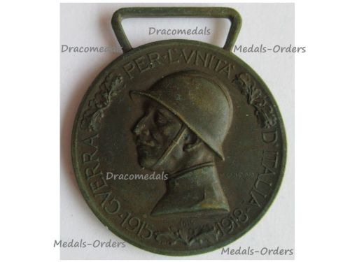 Italy WWI Italian Unification Commemorative Medal for the War of 1915 1918 by Lorioli Castelli