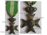 Italy WWI Silver Military Cross with Crown for Long Service XVI for 40 Years for NCOs by the Military Union Marked 800