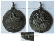 Italy WWI RN San Giorgio Armored Cruiser Patriotic Medal 1908 in Silver 800