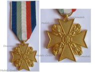 Italy Gilt Long Service Cross XVI for 16 Years for Officers 1965 Italian Republic