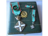 Italy Order of Merit of the Italian Republic Officer's Cross 1951 with Miniature and Lapel Pin Boxed