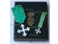 Italy WWI Order of Saint St Maurice & Lazarus Knight's Cross Boxed Set with Miniature