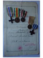 Italy WWI 5 Medal Set with Diploma of Cross for War Merit to Captain of the 203rd Infantry Regiment