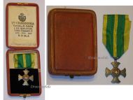Italy WWI Silver Merit Cross of the Border and Finance Police Boxed by Cravanzola