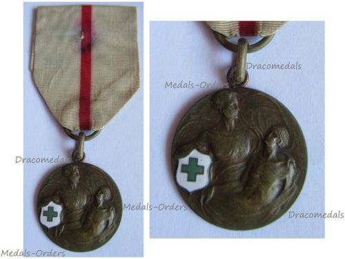 Italy WWI Medal of the Green Cross of Genoa by Rota