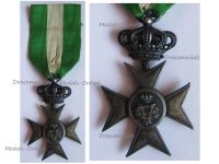 Italy WWI Silver Military Cross with Crown for Long Service XVI for 40 Years for NCOs by the Military Union Marked A