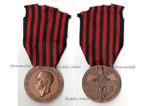 Italy Ww2 Expedition Albania Commemorative Military Medal Albanian