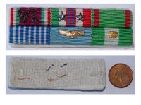 Italy WWII Ribbon Bar of 6 Medals of an Italian Air Force Pilot (Volunteers of Liberty, Commemorative 1943 1945, Army & Air Force Long Command Medal, Order of Merit of the Italian Republic Knight's Cross)