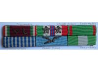 Italy WWII Ribbon Bar of 6 Medals of an Italian Air Force Pilot (Volunteers of Liberty, Commemorative 1943 1945, Army & Air Force Long Command Medal, Order of Merit of the Italian Republic Knight's Cross)