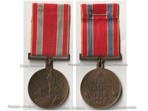 Latvia Commemorative Medal for the 10th Anniversary of the Battles of Liberation 1918 1928 during the Latvian War of Independence for Non Combatants