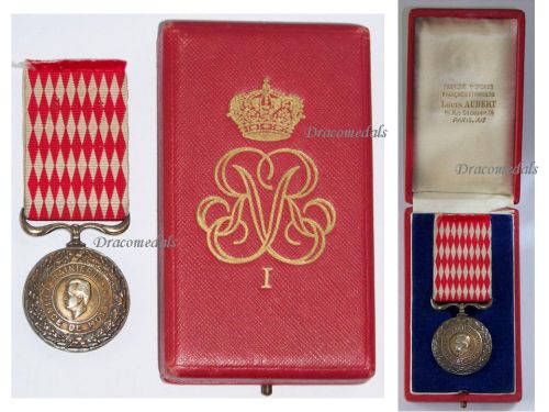 Monaco Medal of Honor 1st Class Issue of Prince Rainier III 1952 Boxed by Aubert