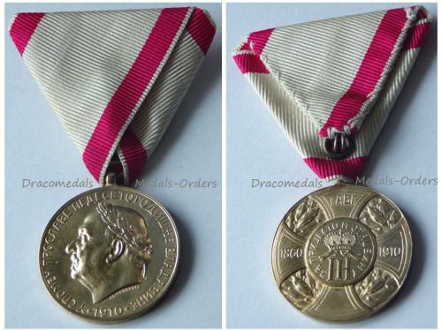 Montenegro Golden Jubilee Medal for the 50th Anniversary of King Nicholas Reign 1860 1910 by Schwarz