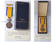 Netherlands Order of Orange Nassau Silver Medal Boxed by the Dutch Chancellery of Orders with Card of Issue Dated 1960