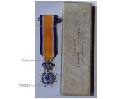 Netherlands WWI Order of Orange Nassau Knight's Cross Boxed by M. J. Wielik MINI