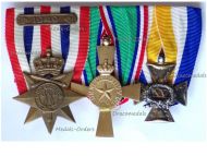 Netherlands WWII Set of 3 Medals (New Guinea Commemorative Cross, Cross for the Order & Peace with Clasp 1949, Officer's Long Military Service Cross for XV Years) 