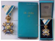 Serbia Order of Saint St Sava 1883 4th Class Officer's Cross 3rd Pattern with Green Robe 1921 1941 Boxed by Sorlini Varazdin