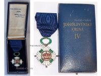 Yugoslavia WWII Order of the Yugoslav Crown 4th Class Officer's Cross Boxed by Huguenin Freres