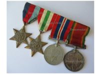 South Africa WWII Set of 4 Medals (1939 1945 Star, Italy Star, War Medal 1939 1945, Africa Service Medal) South African 6th Armoured Division Named