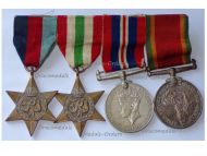 South Africa WWII Set of 4 Medals (1939 1945 Star, Italy Star, War Medal 1939 1945, Africa Service Medal) South African 6th Armoured Division Named