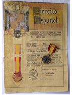 Spain Spanish Civil War Commemorative Medal 1936 1939 for the Nationalist Forces of General Franco with Diploma