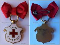 Spain WWI WWII Badge of the Spanish Red Cross for Female Members on Ladies Bow 1902 1945