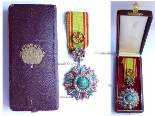 Tunisia Order of Nichan Iftikhar Officer's Star Ali Muddat Bey 1882 1902 Boxed