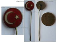 Turkey Ottoman Empire WWI Cap Badge Crescent Star Turkish Flag Patriotic Stickpin 1914 1918