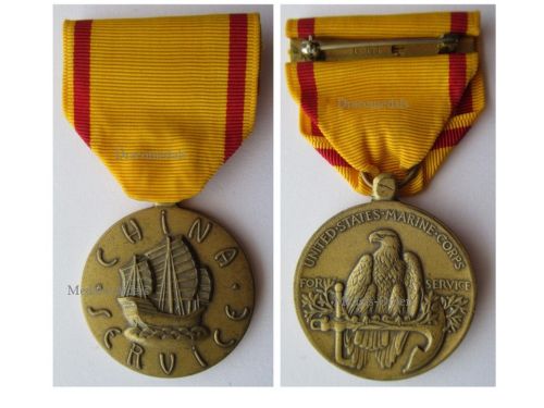 USA WW2 China Service Medal, USMC Issue, Marked G.GI