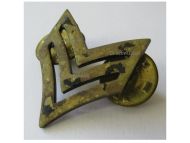 USA US Army Sergeant E-5 Brass Rank Insignia Collar Badge, Marked T-21, Vietnam War, 1968 1975