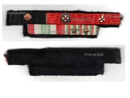 Vatican Italy WWI Ribbon Bar of 5 Medals (Grand Cross of the Order of Holy Sepulcher of Jerusalem, Grand Cross & Commander's Cross of the Order of Our Lady of Mercy, Medals for the Italian Unification, 1848 1915 1918) 