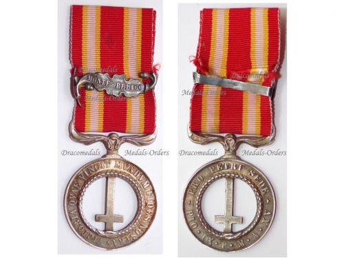 Vatican Castelfidardo Medal 1860 in Nickel Silver with Silver Monte Belaco Clasp by Artus Betrand