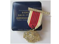 Vatican WWI Jerusalem Cross 2nd Class with Clasp Jerusalem in Silver 800 Boxed