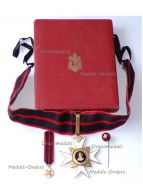Vatican WWII Order of St Sylvester Commander's Cross Set of Pope Pius XII, with Miniature & Lapel Badge Stickpin, Boxed by Alberti