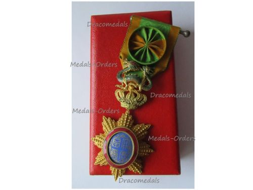 France Indochina WWI Order of the Dragon of Annam Officer's Star Boxed (French Indochina)