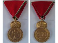 Hungary WWII Military Merit Medal Signum Laudis with Crown 1922 Bronze Class