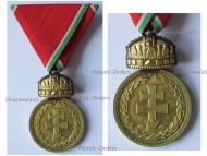 Hungary WWII Military Merit Medal Signum Laudis with Crown 1922 Bronze Class