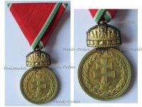 Hungary WWII Military Merit Medal Signum Laudis with Crown 1922 Bronze Class