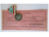 Hungary WWI Commemorative Medal Pro Deo et Patria for Combatants with Diploma to German Officer Dated 1939