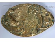 Belgium WWI Trench Art Desk Weight with Belgian Lion and Prussian Eagle