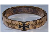 Germany WWI Patriotic Bracelet Iron Cross & Oak Leaves "May God Be With US" & "Commemorative of the 1914-15 Campaign" Battle of the Frontiers