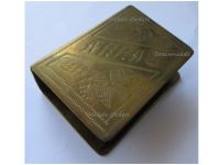 Britain WWI Trench Art Patriotic Matchbox Holder of the British Expeditionary Force for the Battles of Arras Loos Ypres Mons Marne Aisne 1914 1917
